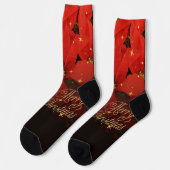 Frohe Weihnachten Socken (Linkes Detail)