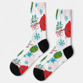 Frohe Weihnachten Socken (Linkes Detail)