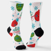 Frohe Weihnachten Socken (Gewinkelt)