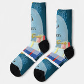 Frohe Weihnachten Socken (Linkes Detail)