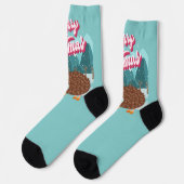 Frohe Weihnachten Socken (Linkes Detail)