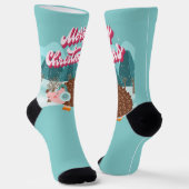 Frohe Weihnachten Socken (Gewinkelt)