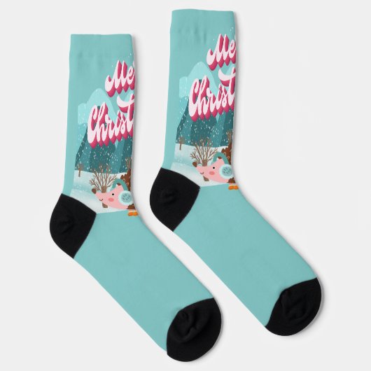 Frohe Weihnachten Socken (Rechts)