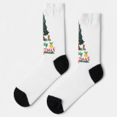 Frohe Weihnachten Socken (Linkes Detail)