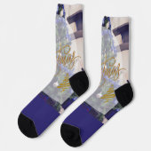 Frohe Weihnachten Socken (Linkes Detail)