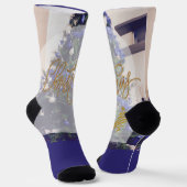 Frohe Weihnachten Socken (Gewinkelt)
