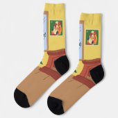 Frohe Weihnachten Socken (Linkes Detail)