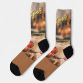 Frohe Weihnachten Socken (Linkes Detail)