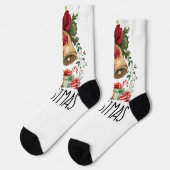 Frohe Weihnachten Socken (Linkes Detail)