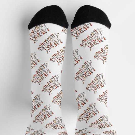 Frohe Weihnachten Socken (Oben)