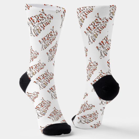 Frohe Weihnachten Socken (Gewinkelt)
