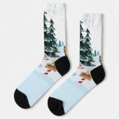 Frohe Weihnachten Socken (Linkes Detail)