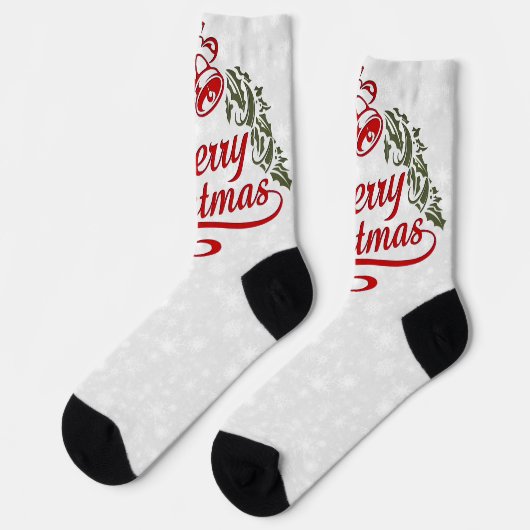 "Frohe Weihnachten" Socken (Linkes Detail)