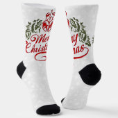 "Frohe Weihnachten" Socken (Gewinkelt)
