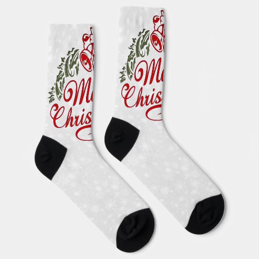 "Frohe Weihnachten" Socken (Rechts)