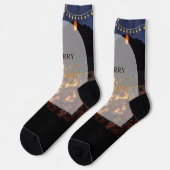 Frohe Weihnachten Socken (Linkes Detail)