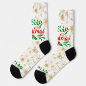 Frohe Weihnachten Socken (Linkes Detail)