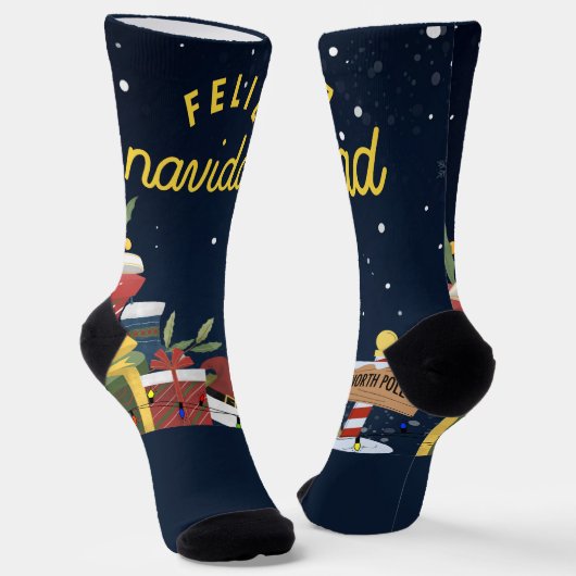 Frohe Weihnachten Socken (Gewinkelt)