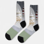 Frohe Weihnachten Socken (Linkes Detail)