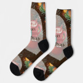 Frohe Weihnachten Socken (Linkes Detail)