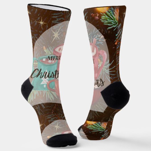 Frohe Weihnachten Socken (Gewinkelt)