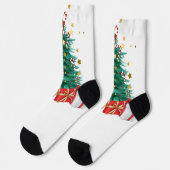Frohe Weihnachten Socken (Linkes Detail)