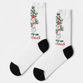Frohe Weihnachten Socken (Linkes Detail)