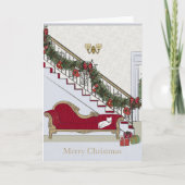 Frohe Weihnachten Sofa Katze Grußkarte (Vorderseite)