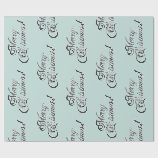 Frohe Weihnachten Soft Green Türkis Silver Gray Geschenkpapier (Flach)