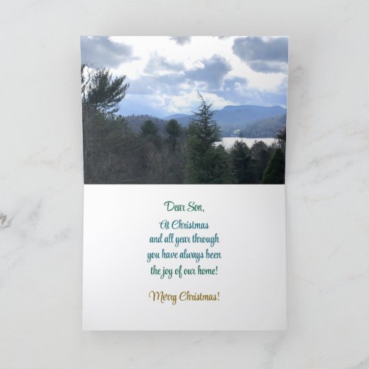 Frohe Weihnachten, Sohn, geklappte Grußkarte Karte (Innenseite)