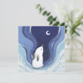 Frohe Weihnachten: Sonne, Mond und Sterne Einladung (Stehend Vorderseite)