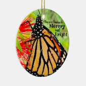 Frohe Weihnachten Sonnenschein Monarch Butterfly Keramik Ornament (Rechts)