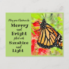 Frohe Weihnachten Sonnenschein Monarch Butterfly Postkarte