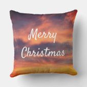 Frohe Weihnachten Sonnenuntergang Wolken Natur far Kissen (Rückseite)