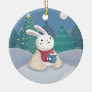 Frohe Weihnachten: Sonnige Illustration Keramik Ornament