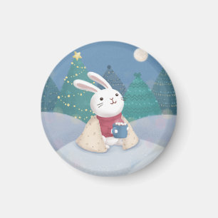 Frohe Weihnachten: Sonnige Illustration Magnet