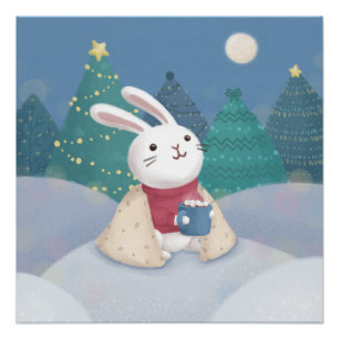 Frohe Weihnachten: Sonnige Illustration Poster