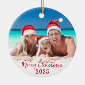 Frohe Weihnachten Sonniges Foto Keramik Ornament (Vorne)