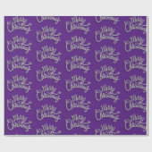 Frohe Weihnachten Sparkling lila und silber Design Geschenkpapier (Flach)