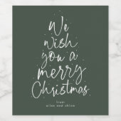 Frohe Weihnachten Spaß grün personalisierten Urlau Weinetikett (Einzelnes Label)