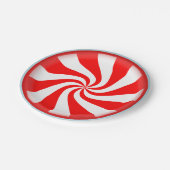 Frohe Weihnachten Spearmint wirl Pfeffermint Candy Pappteller (Schrägansicht)