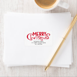 Frohe Weihnachten spielerische Typografie-Rücksend Adressaufkleber