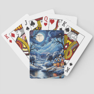 Frohe Weihnachten Spielkarten-Deck Vintage-Dorf  Spielkarten