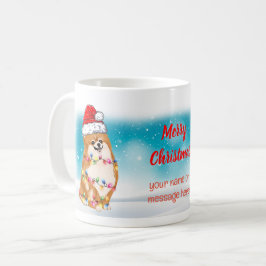 Frohe Weihnachten Spitz Haustier Hund Lover Santa Kaffeetasse