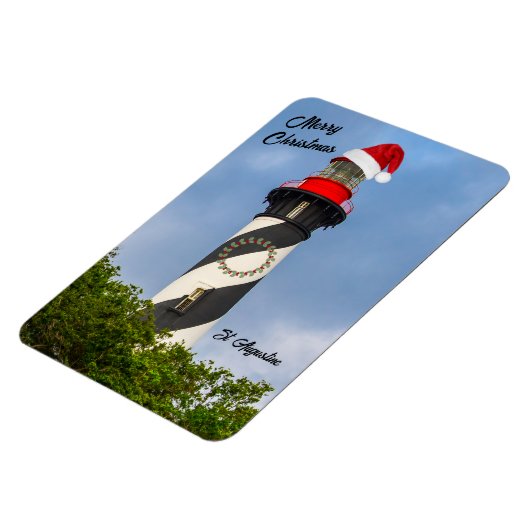 Frohe Weihnachten St Augustine Florida Leuchtturm Magnet (Linke Seite)