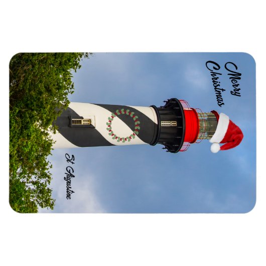 Frohe Weihnachten St Augustine Florida Leuchtturm Magnet (Horizontal)