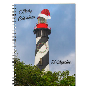 Frohe Weihnachten St Augustine Florida Leuchtturm Notizblock