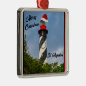 Frohe Weihnachten St Augustine Florida Leuchtturm Ornament Aus Metall (Rechts)