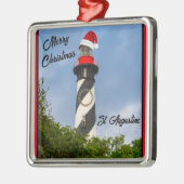 Frohe Weihnachten St Augustine Florida Leuchtturm Ornament Aus Metall (Links)
