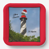 Frohe Weihnachten St Augustine Florida Leuchtturm Pappteller (Vorderseite)